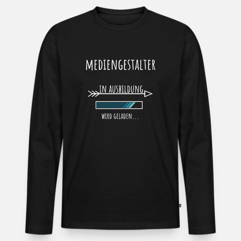 Mediengestalter Ausbildung Beruf Geschenk - Männer Premium Bio Langarmshirt - Schwarz