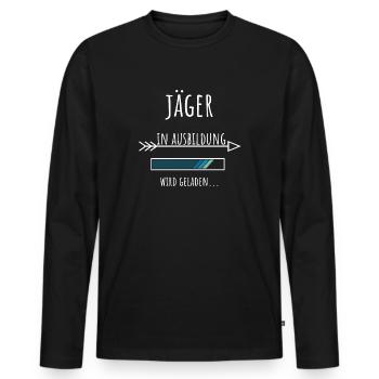 Jäger Ausbildung Jagdschein Beruf Geschenk - Männer Premium Bio Langarmshirt - Schwarz - Vorne - Nico (187cm)