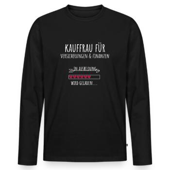Kauffrau für Versicherungen und Finanzen - Männer Premium Bio Langarmshirt - Schwarz - Vorne - Nico (187cm)
