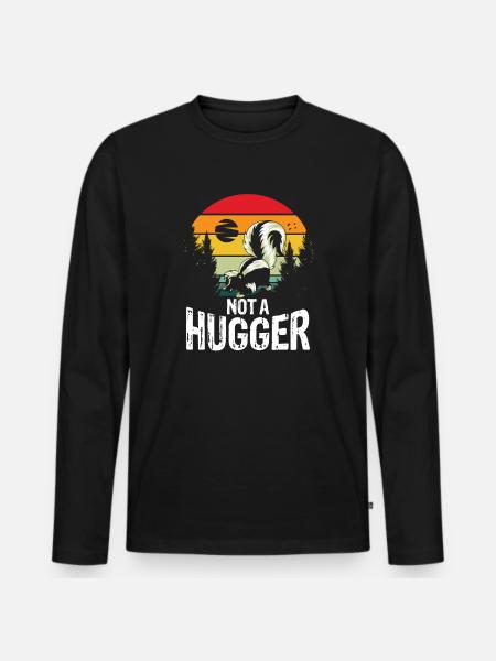 Not a hugger skunk - Männer Premium Bio Langarmshirt - Schwarz