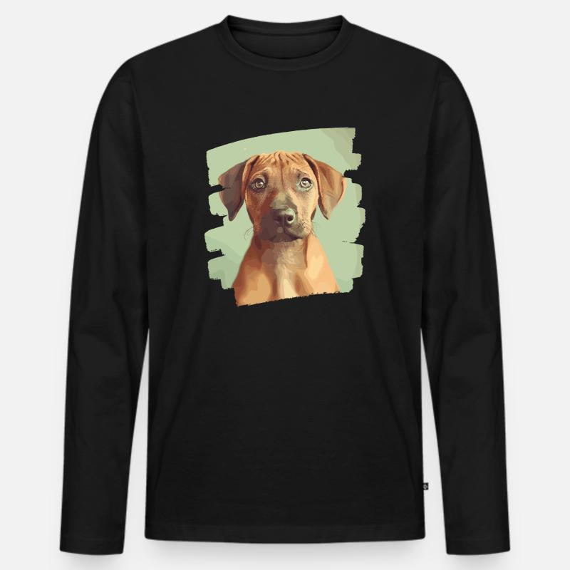 Rhodesian Ridgeback - Männer Premium Bio Langarmshirt - Schwarz