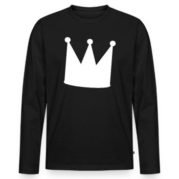 König - Männer Premium Bio Langarmshirt - Schwarz - Vorne - Nico (187cm)