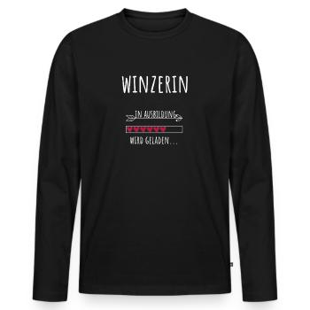 Winzerin Ausbildung Beruf Geschenk - Männer Premium Bio Langarmshirt - Schwarz - Vorne - Nico (187cm)