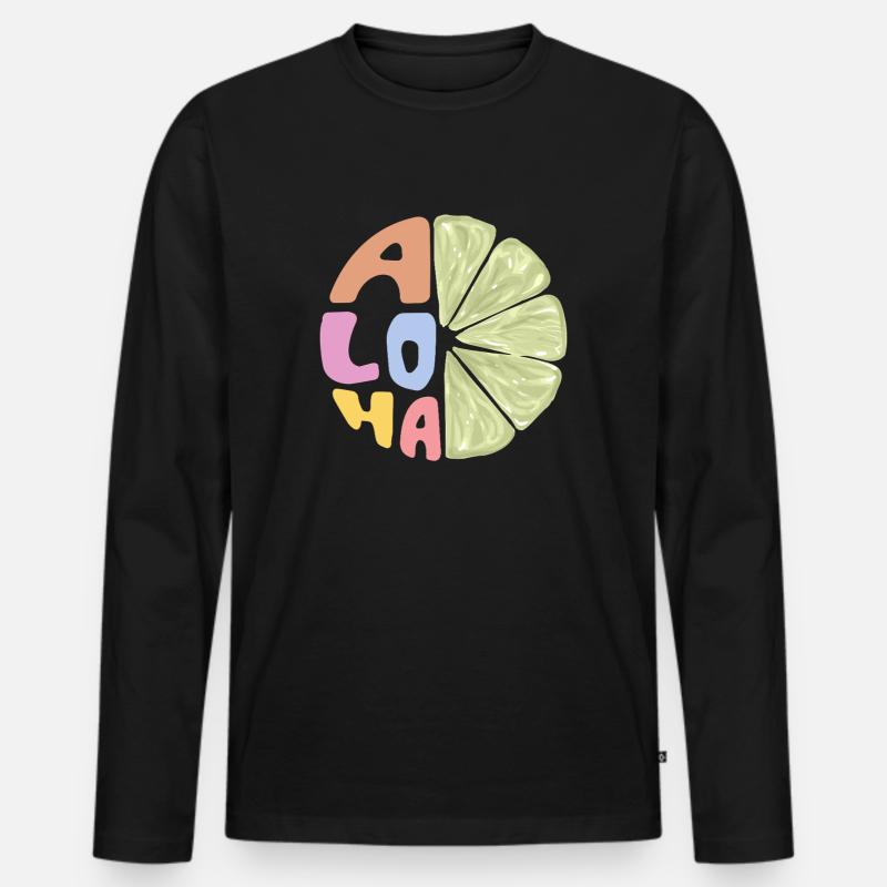 Aloha - Männer Premium Bio Langarmshirt - Schwarz