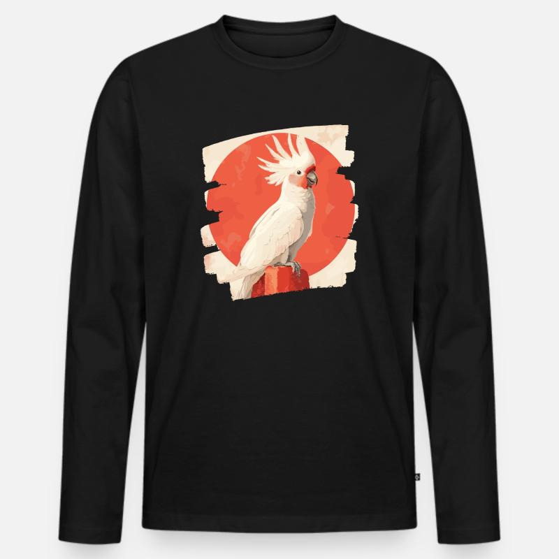 Kakadu - Männer Premium Bio Langarmshirt - Schwarz