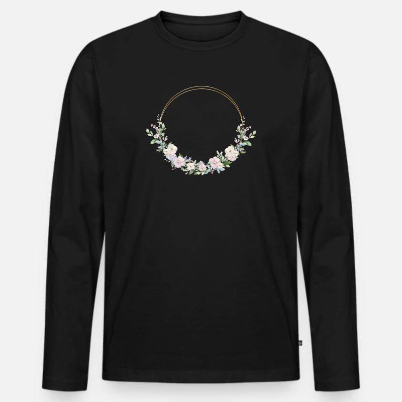 Adriane! Name Floral - Männer Premium Bio Langarmshirt - Schwarz