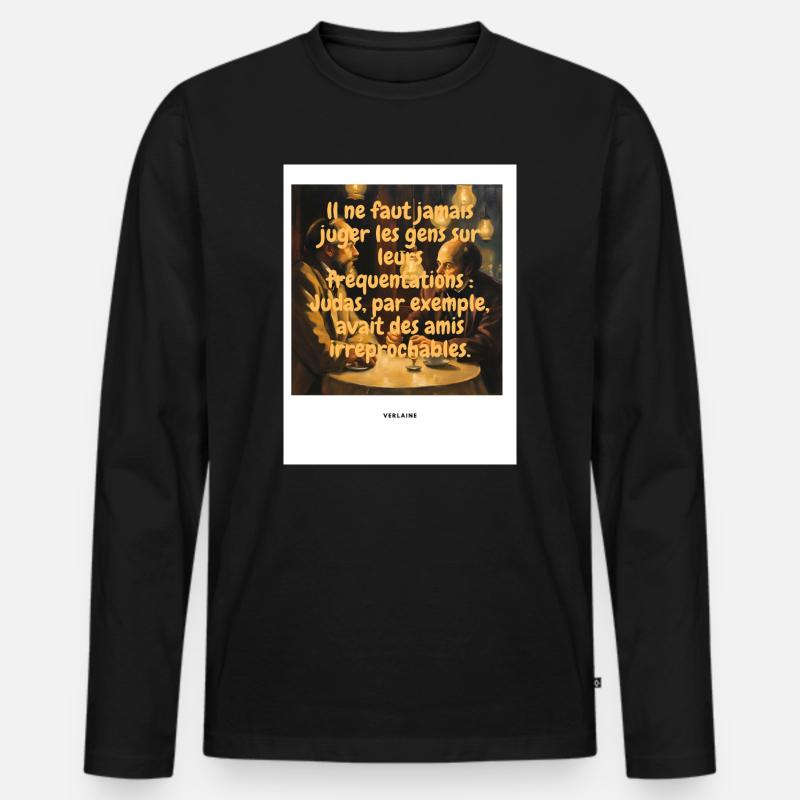 Richter - Männer Premium Bio Langarmshirt - Schwarz