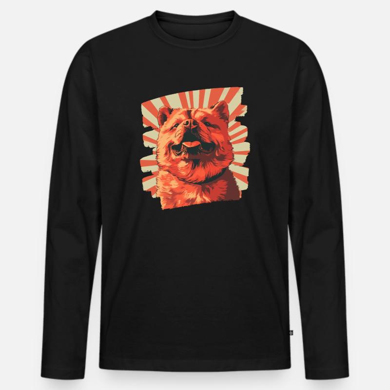 Chow Chow - Männer Premium Bio Langarmshirt - Schwarz