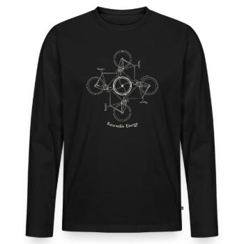 Énergie renouvelable du réseau cyclable - T-shirt manches longues Premium bio Homme - noir - Devant - Nico (187cm)