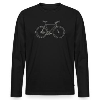 Bike Line Skizze Emblem - Männer Premium Bio Langarmshirt - Schwarz - Vorne - Nico (187cm)