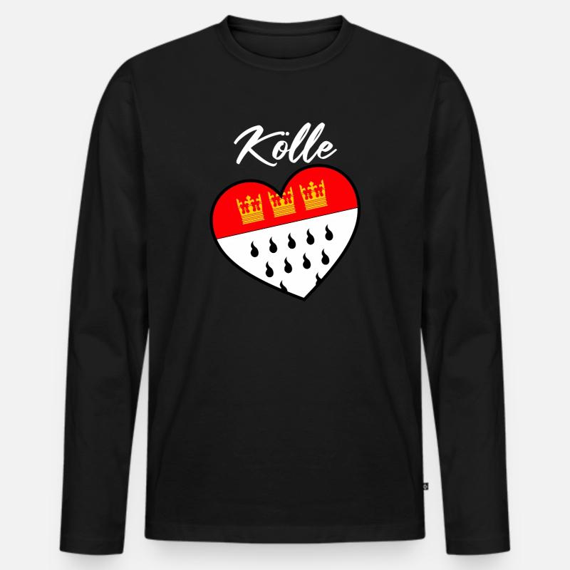 Köln Kölle Karneval Alaaf Kölner Kölsch Veedel - Männer Premium Bio Langarmshirt - Schwarz