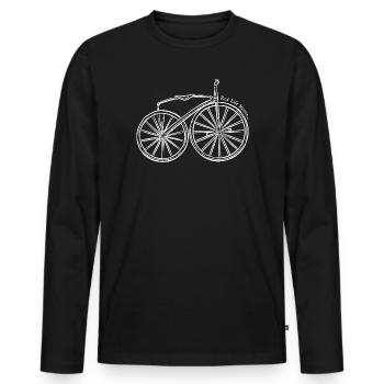 Line Art Fahrrad Echtes Leben - Männer Premium Bio Langarmshirt - Schwarz - Vorne - Nico (187cm)
