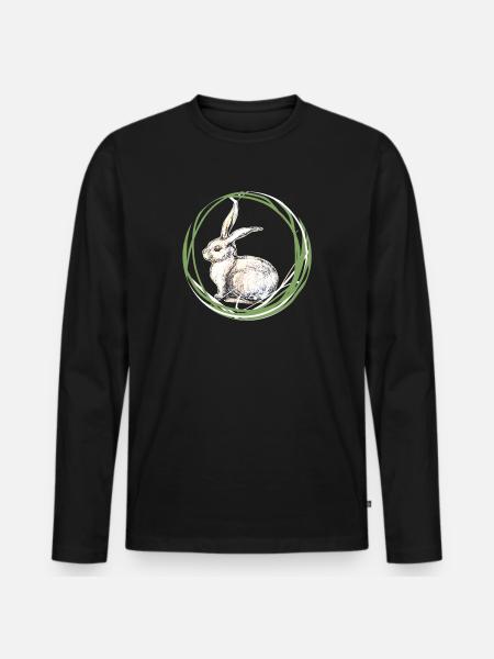 Bunny motif - Men's Premium Organic Long Sleeve Shirt - black