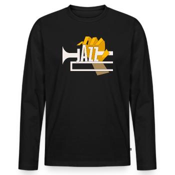 Tshirt Jazz Trumpet - Men's Premium Organic Long Sleeve Shirt - black - Front - Nico (187cm)