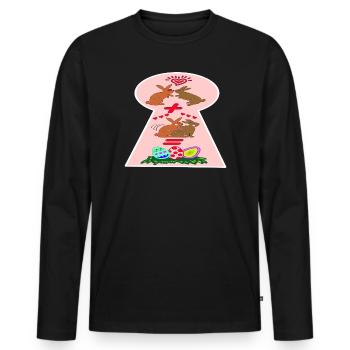 Naughty Easter Bunnies Funny Easter - Men's Premium Organic Long Sleeve Shirt - black - Front - Nico (187cm)