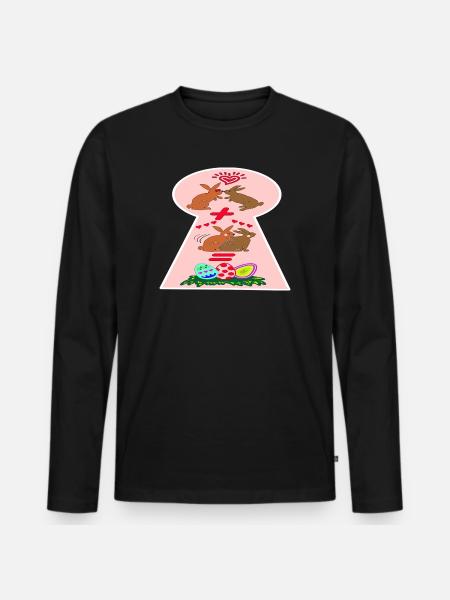 Naughty Easter Bunnies Funny Easter - Men's Premium Organic Long Sleeve Shirt - black