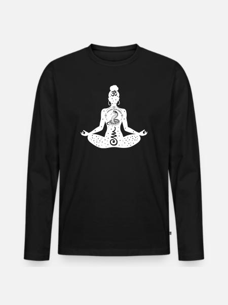 Yoga Art #19 - Men's Premium Organic Long Sleeve Shirt - black