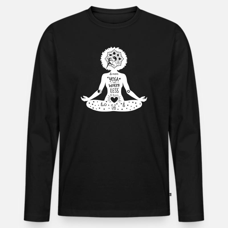 Yoga Kunst #4 - Männer Premium Bio Langarmshirt - Schwarz