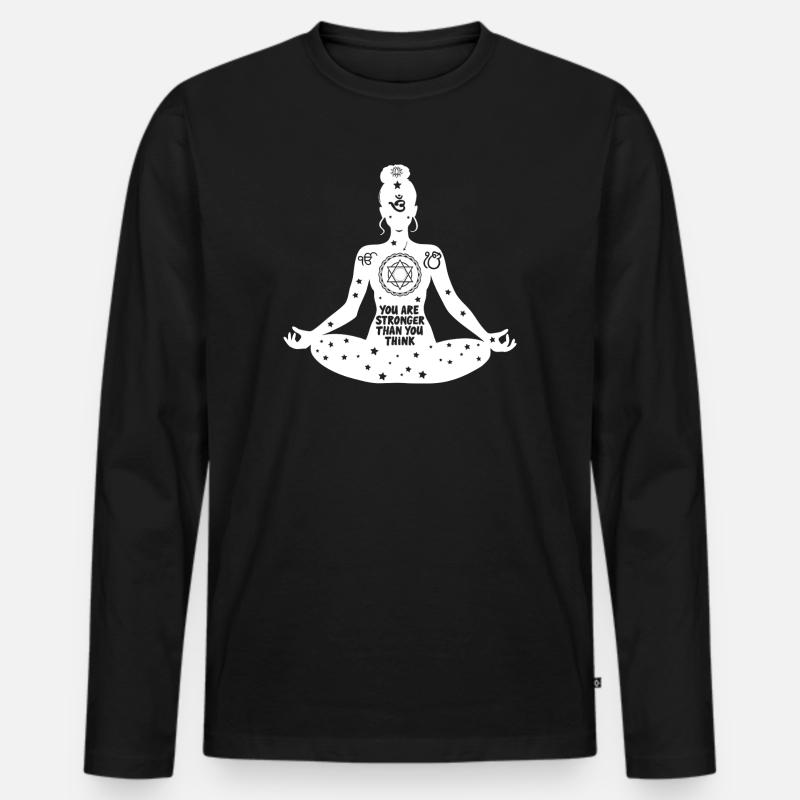 Yoga Kunst #9 - Männer Premium Bio Langarmshirt - Schwarz