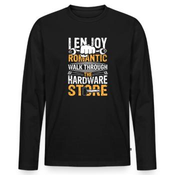 Romantic walk through hardware store - Männer Premium Bio Langarmshirt - Schwarz - Vorne - Nico (187cm)
