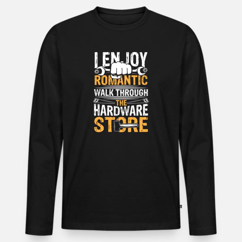 Romantic walk through hardware store - Männer Premium Bio Langarmshirt - Schwarz