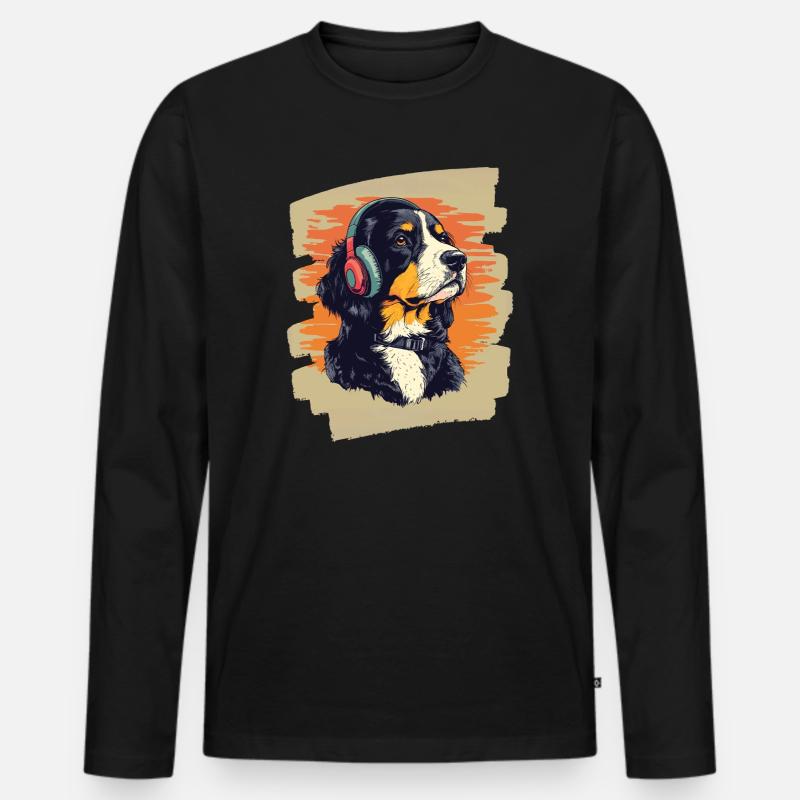 Entlebucher Sennenhund - Männer Premium Bio Langarmshirt - Schwarz