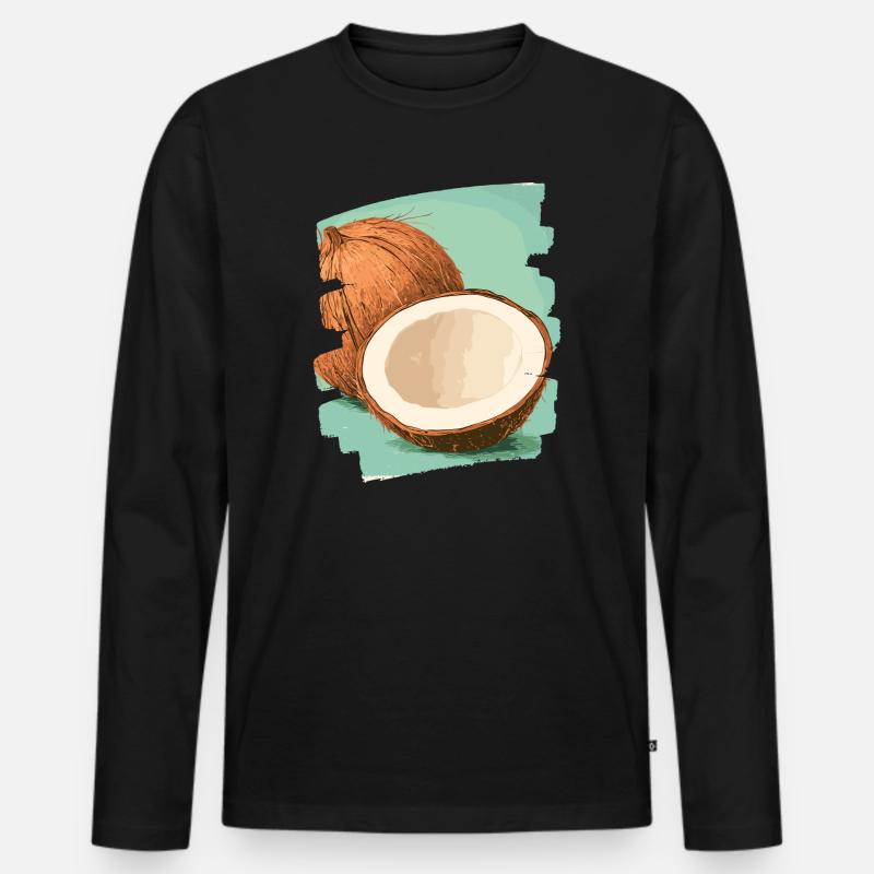 Kokosnuss Coconut - Männer Premium Bio Langarmshirt - Schwarz