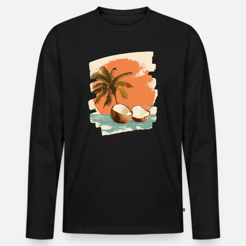 Kokosnuss Coconut - Männer Premium Bio Langarmshirt - Schwarz