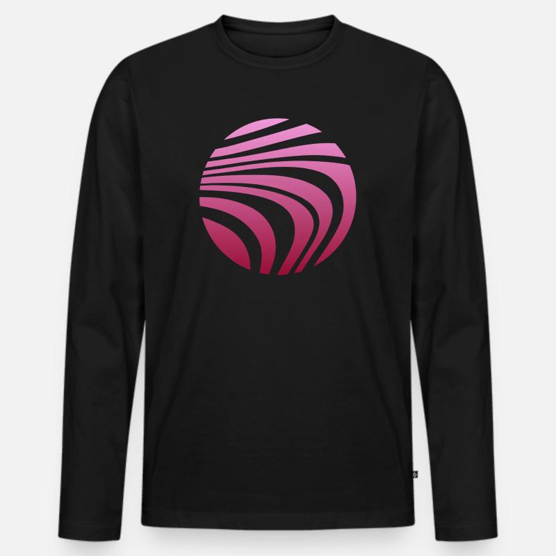 Psychedelisches Muster Rosa Verlauf - Männer Premium Bio Langarmshirt - Schwarz