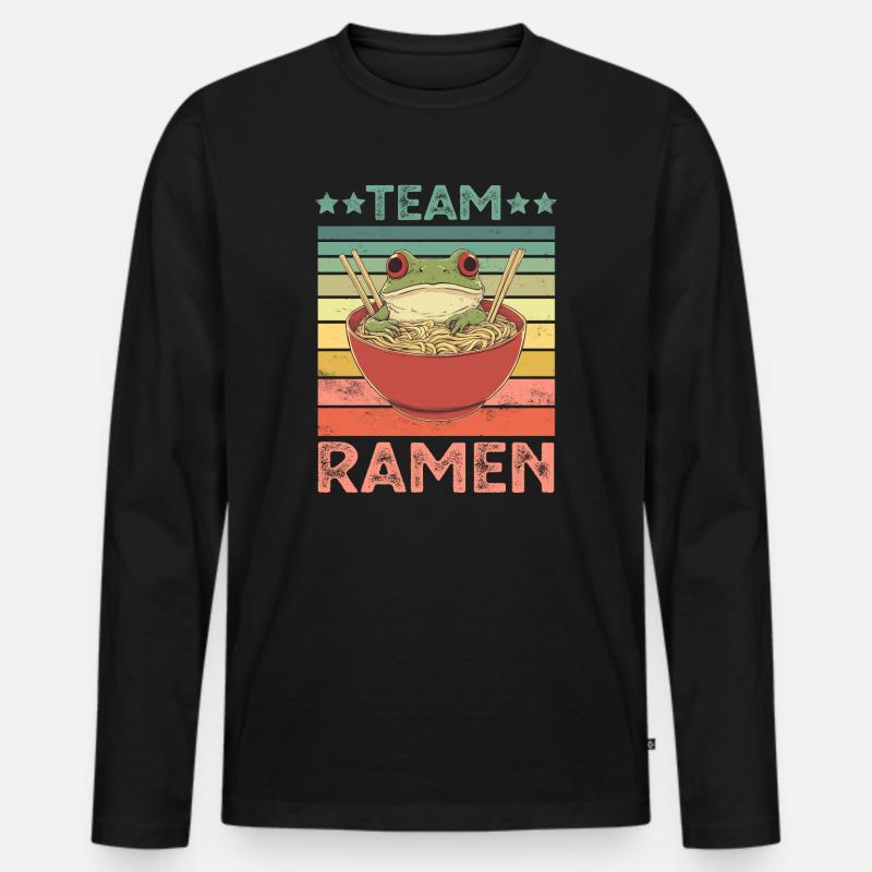 Ramen - Männer Premium Bio Langarmshirt - Schwarz