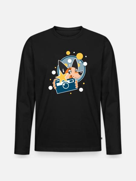 Hundefotograf - Männer Premium Bio Langarmshirt - Schwarz