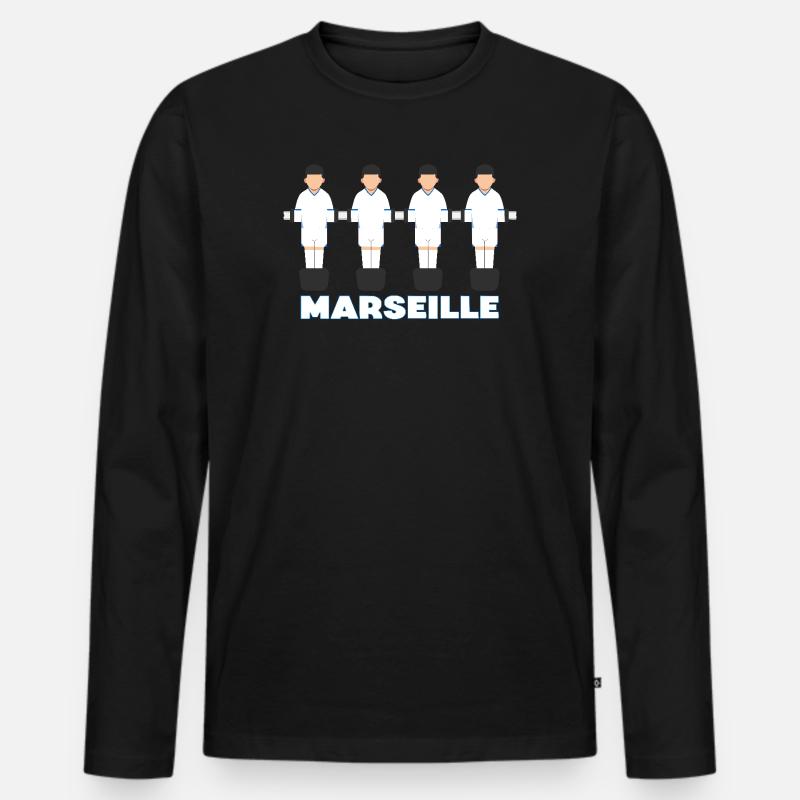 Marseille - Männer Premium Bio Langarmshirt - Schwarz