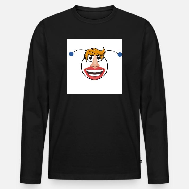 Der lustige Kerl - Männer Premium Bio Langarmshirt - Schwarz