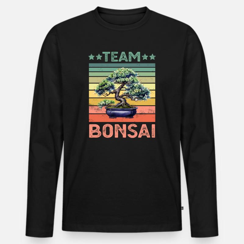 Bonsai Baum - Männer Premium Bio Langarmshirt - Schwarz