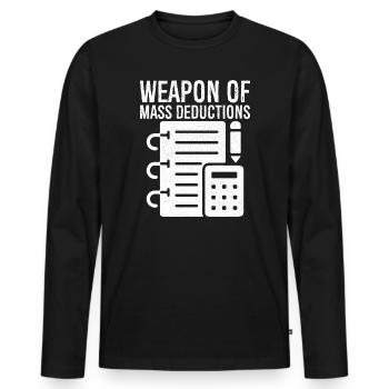 Arme de masse déduction calculatrice - T-shirt manches longues Premium bio Homme - noir - Devant - Nico (187cm)