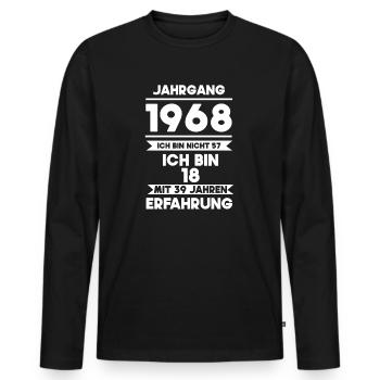 Spruch Jahrgang 1968 - Männer Premium Bio Langarmshirt - Schwarz - Vorne - Nico (187cm)