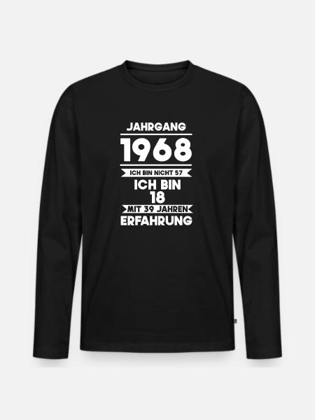 Devise : né en 1968 - T-shirt manches longues Premium bio Homme - noir