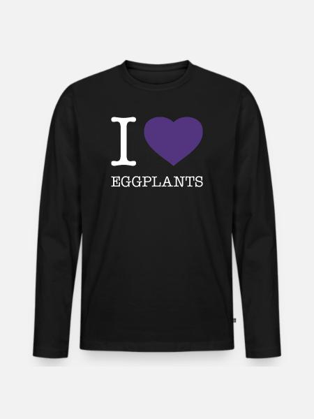 I LOVE EGGPLANTS - Men's Premium Organic Long Sleeve Shirt - black