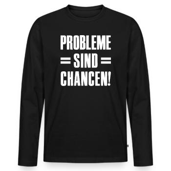 Problems Are Opportunities Founders Entrepreneurs Startup - Men's Premium Organic Long Sleeve Shirt - black - Front - Nico (187cm)