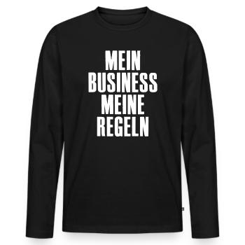 My Business My Rules for Entrepreneurs - Men's Premium Organic Long Sleeve Shirt - black - Front - Nico (187cm)
