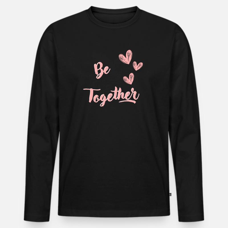 BE TOGETHER bis - Männer Premium Bio Langarmshirt - Schwarz