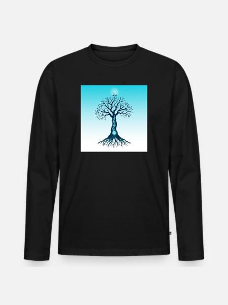 Spiritual Tree - T-shirt manches longues Premium bio Homme - noir