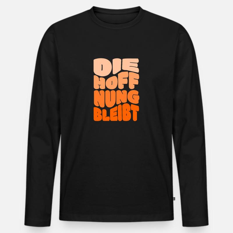 Christlich Die Hoffnung Bleibt Botschaft - Männer Premium Bio Langarmshirt - Schwarz