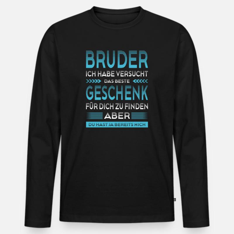 Bruder Bester Bruder Der Welt Geschenke - Männer Premium Bio Langarmshirt - Schwarz