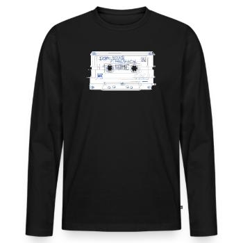 cassette outline - Männer Premium Bio Langarmshirt - Schwarz - Vorne - Nico (187cm)