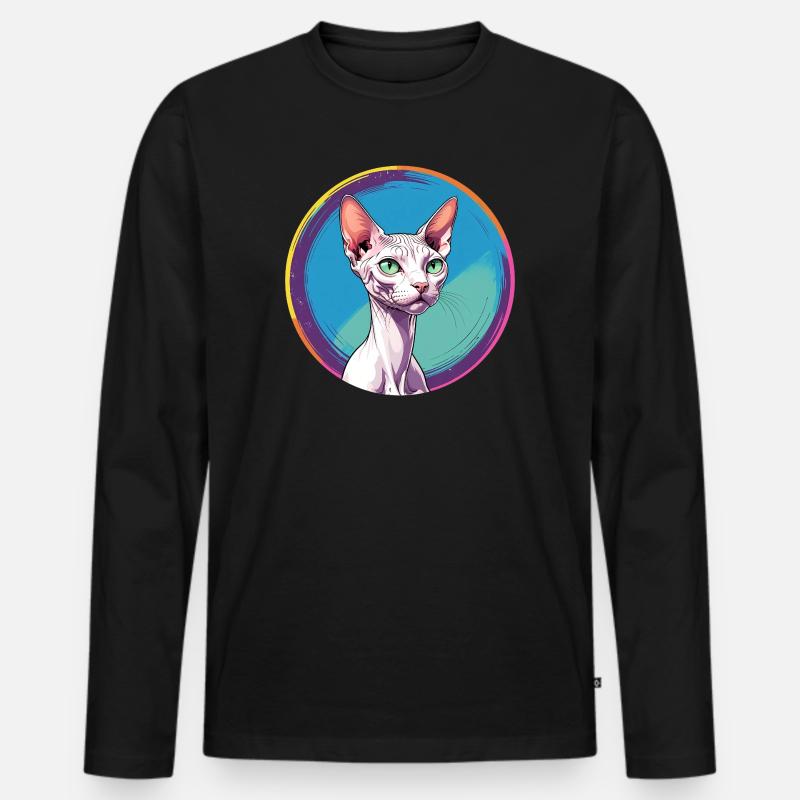 Sphynx Cat - Männer Premium Bio Langarmshirt - Schwarz