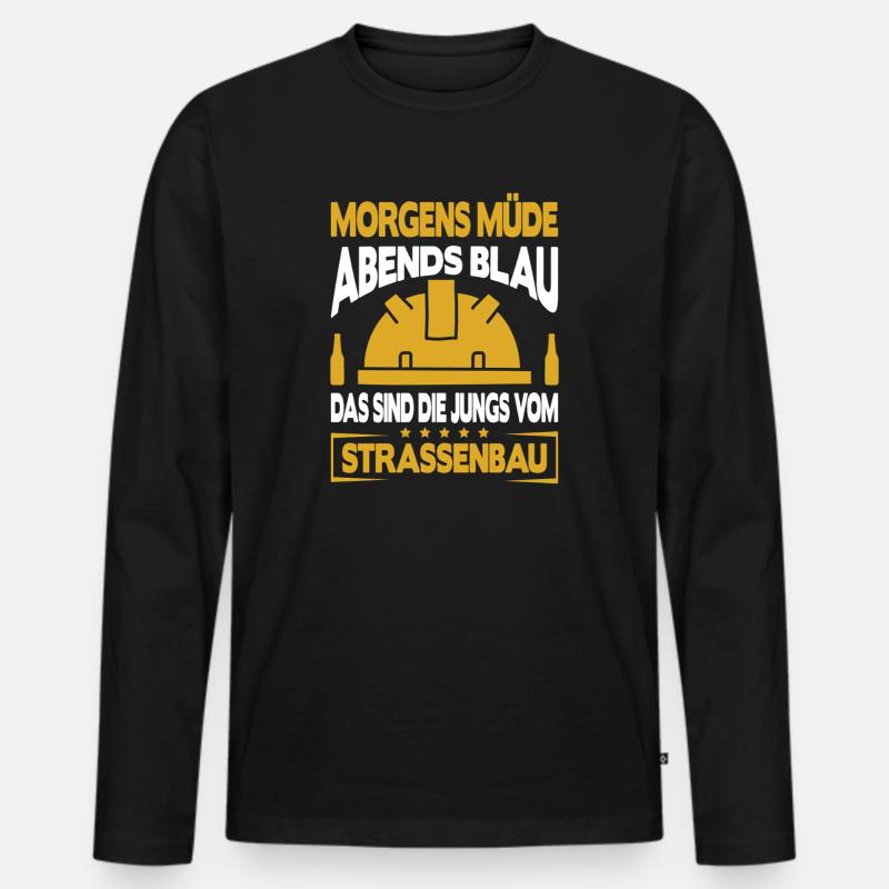 Strassenbau Geschenk Strassenbauer Baustelle - Männer Premium Bio Langarmshirt - Schwarz