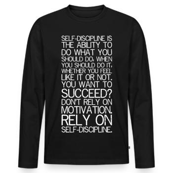 L’autodiscipline est la capacité de faire ce que vous - T-shirt manches longues Premium bio Homme - noir - Devant - Nico (187cm)