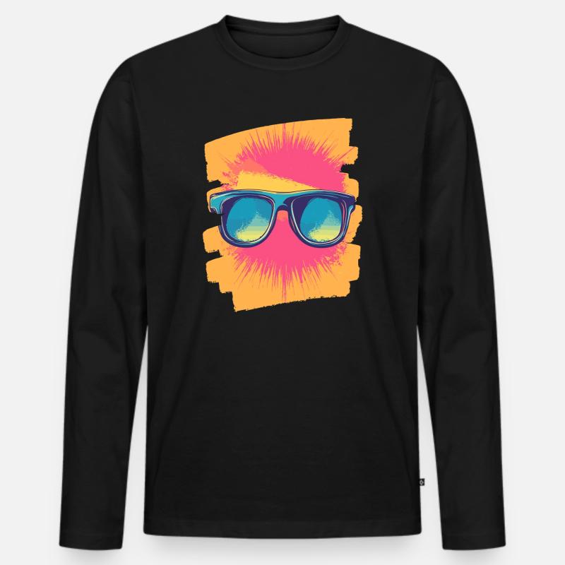 Sonnenbrille Sommer - Männer Premium Bio Langarmshirt - Schwarz