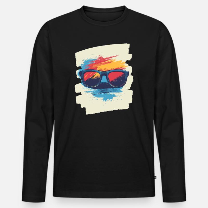 Sonnenbrille - Männer Premium Bio Langarmshirt - Schwarz